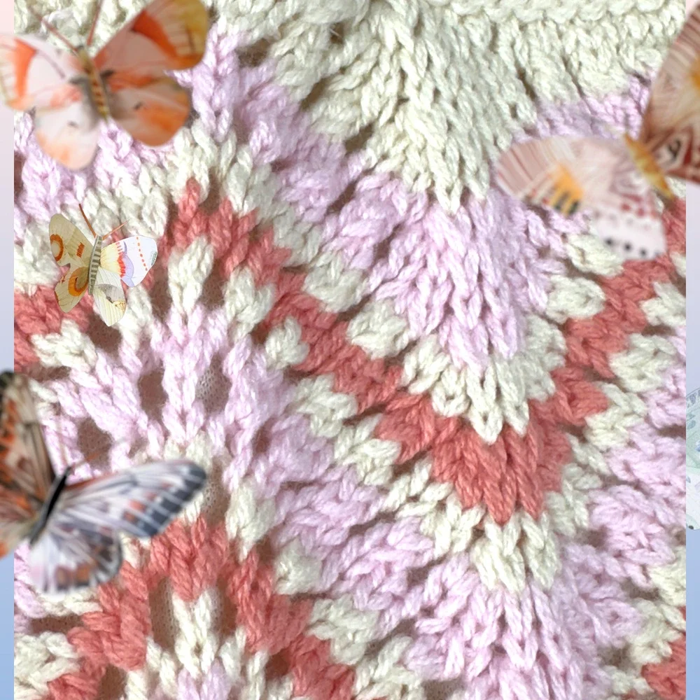 Women’s Crochet 2 Piece Set Skirt Cropped Top Backless Pink Orange Beige New WT - Picture 15 of 16